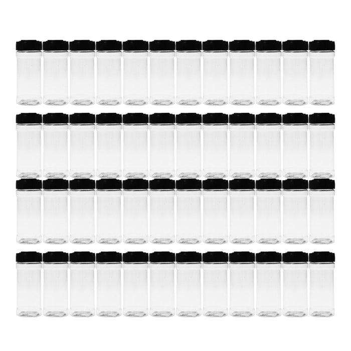 100ml Plastic Spice Jars with Dual Flip Lids Transparent Storage Bottles