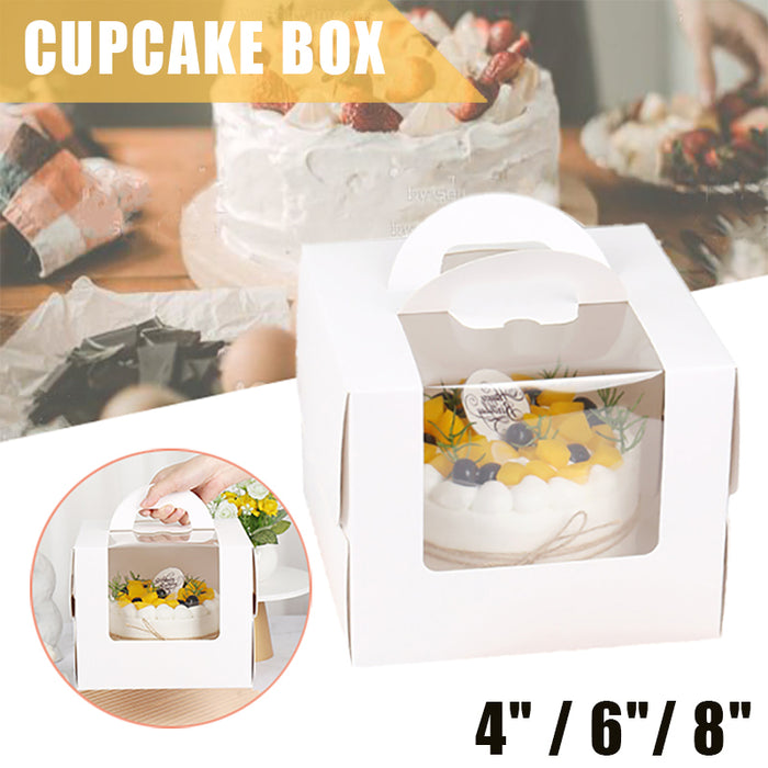 Portable Cake Box with Clear Window for Cakes and Cupcakes