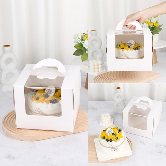 Portable Cake Box with Clear Window for Cakes and Cupcakes