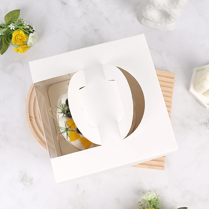 Portable Cake Box with Clear Window for Cakes and Cupcakes