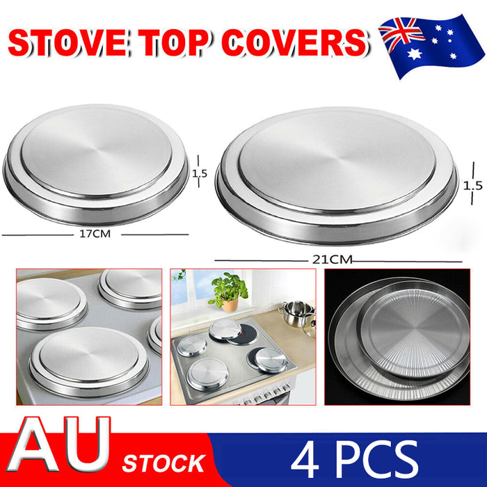 Stainless Steel Stove Burner Covers Set 4PCS Silver