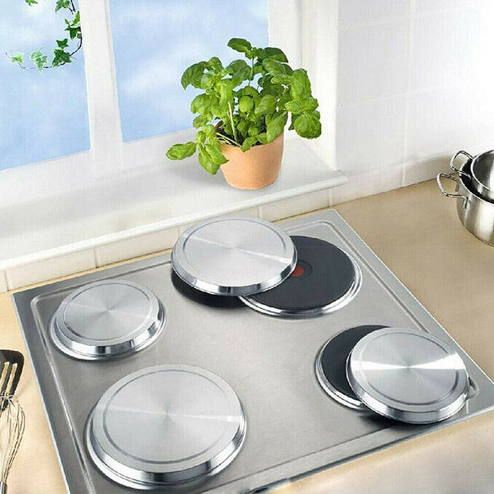 Stainless Steel Stove Burner Covers Set 4PCS Silver
