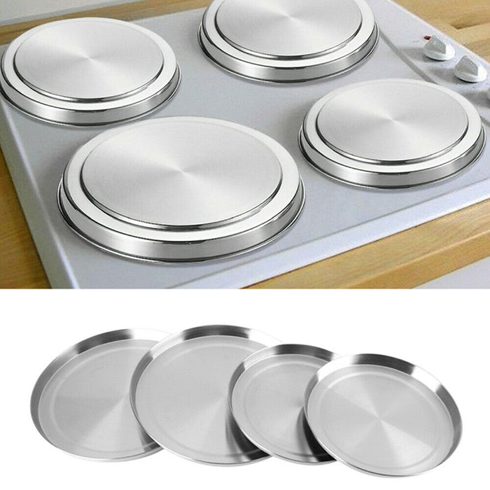 Stainless Steel Stove Burner Covers Set 4PCS Silver