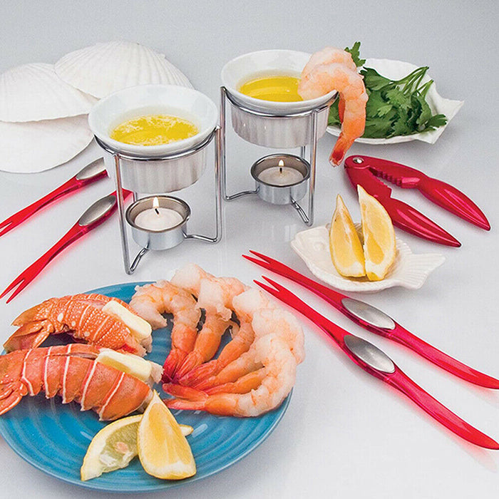 3-in-1 Aluminium Alloy Crab Lobster Nut Cracker Set Durable Seafood Tool