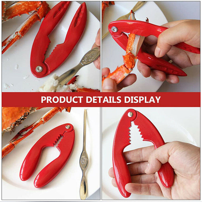 3-in-1 Aluminium Alloy Crab Lobster Nut Cracker Set Durable Seafood Tool