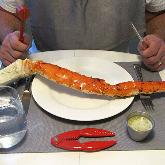 3-in-1 Aluminium Alloy Crab Lobster Nut Cracker Set Durable Seafood Tool
