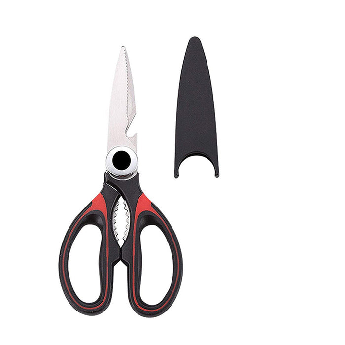 Kitchen Scissors Stainless Steel Black and Red Multi-Function