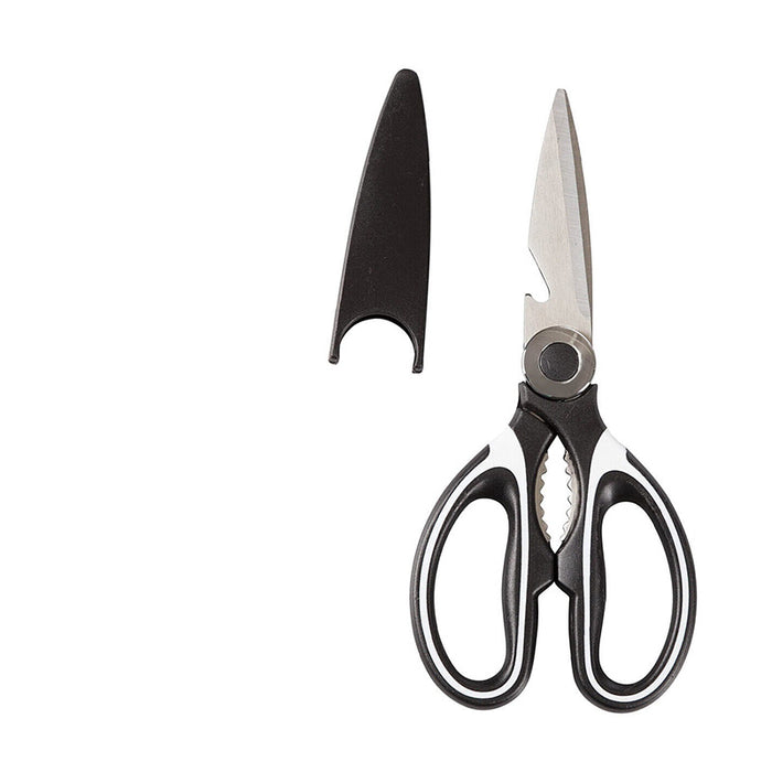 Kitchen Scissors Stainless Steel Black and Red Multi-Function