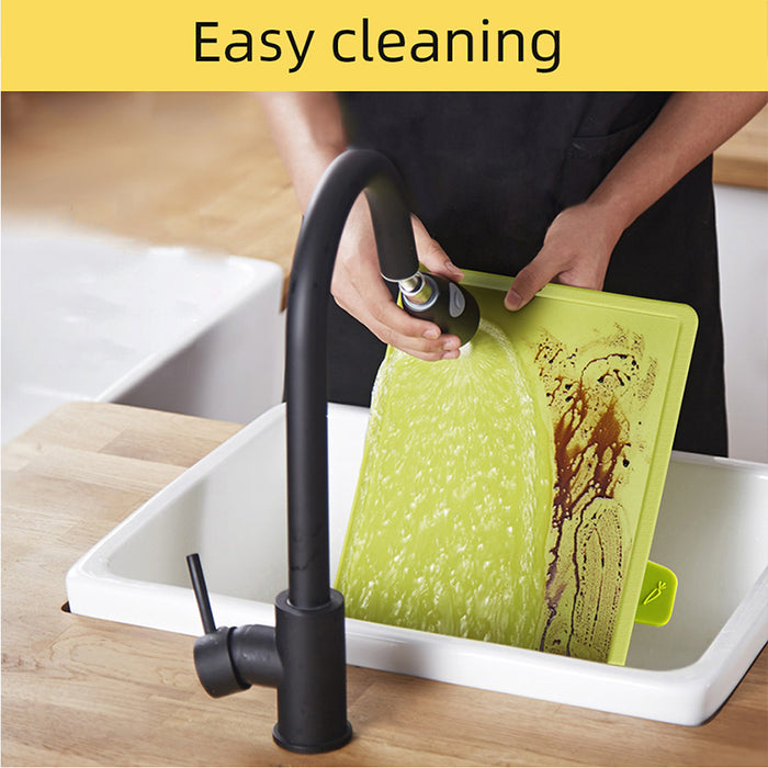 4-Piece Colour-Coded Cutting Board Set with Storage Rack BPA-Free