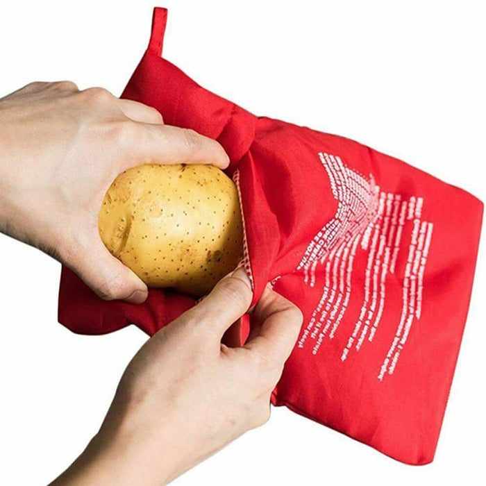 2PCS Microwave Potato & Corn Cooking Bags Reusable Red