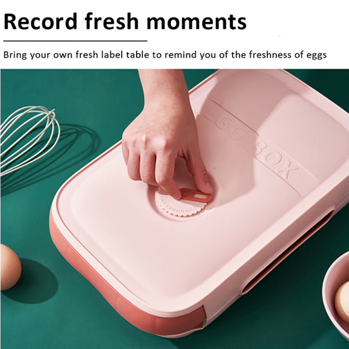 Egg Drawer Storage Box with Grid Design Stackable Organiser