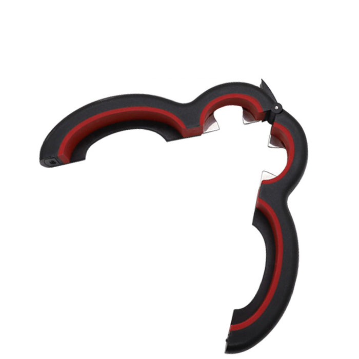 6-in-1 Can and Jar Opener with Bag Cutter Black Red, 14.5×6.2 cm
