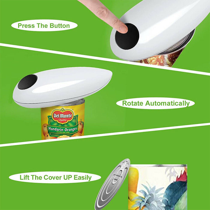 2Pcs Automatic Can Opener with Jar Grip Recessed Blade