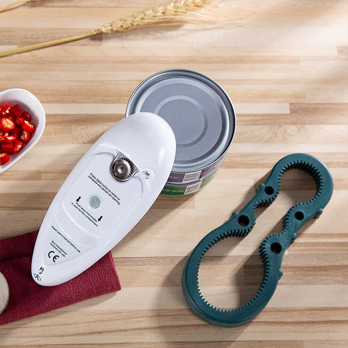 2Pcs Automatic Can Opener with Jar Grip Recessed Blade