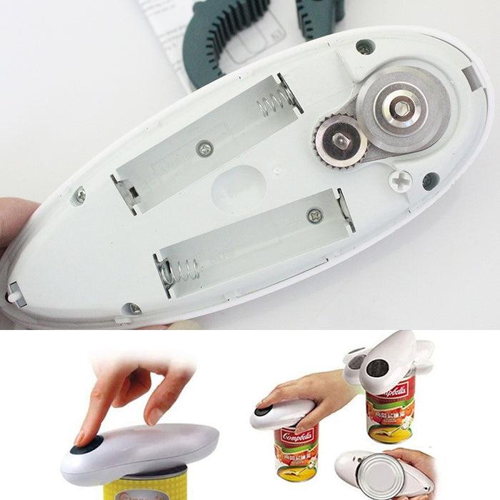 2Pcs Automatic Can Opener with Jar Grip Recessed Blade