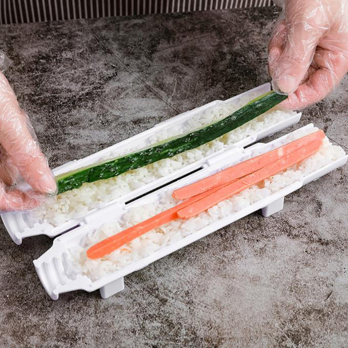 DIY Sushi Making Kit Food-Grade PP Tube Press White 29x7 cm