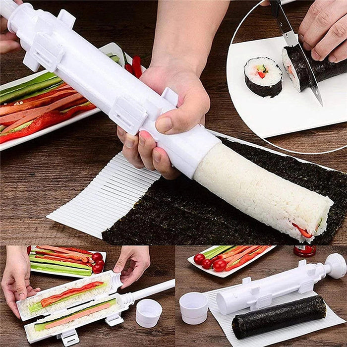 DIY Sushi Making Kit Food-Grade PP Tube Press White 29x7 cm