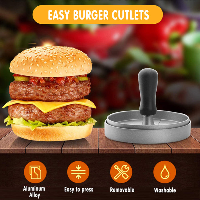 Patty Mould Round Non-Stick Aluminium with Plastic Handle 9cm