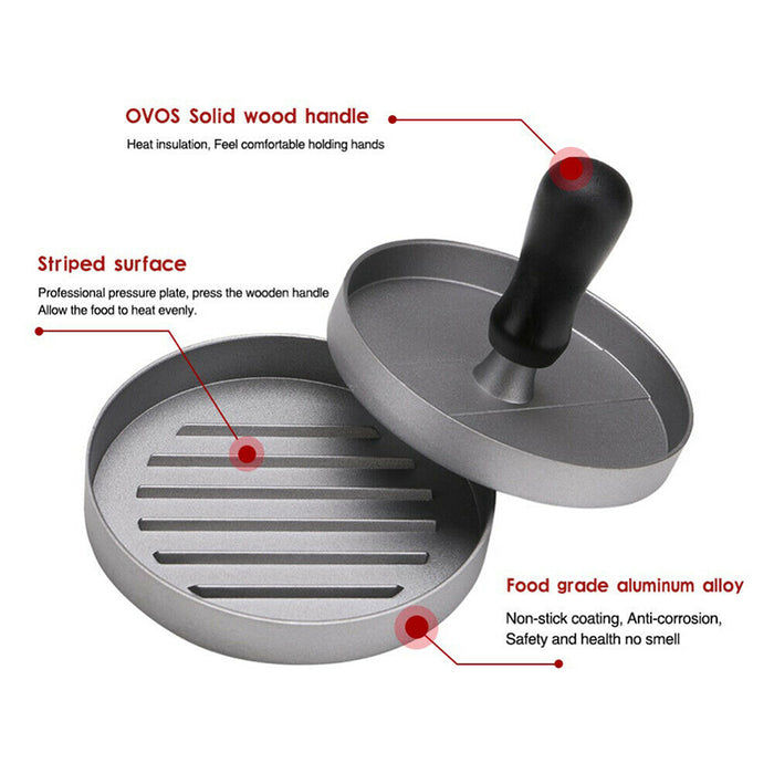 Patty Mould Round Non-Stick Aluminium with Plastic Handle 9cm