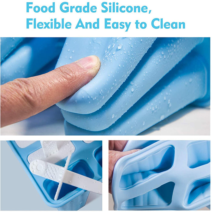 Premium Silicone Popsicle Mold, Reusable Ice Cream Maker