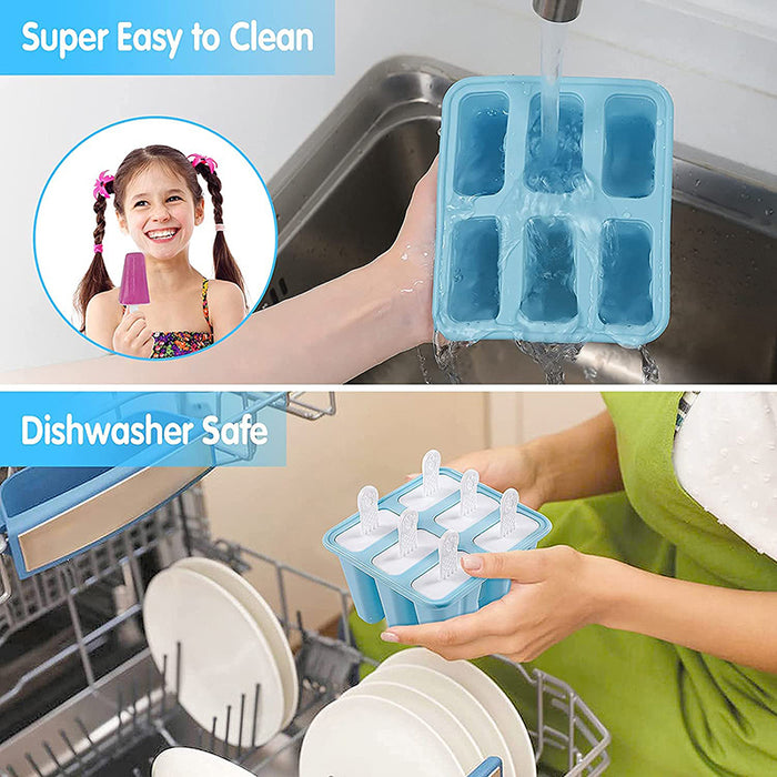 Premium Silicone Popsicle Mold, Reusable Ice Cream Maker