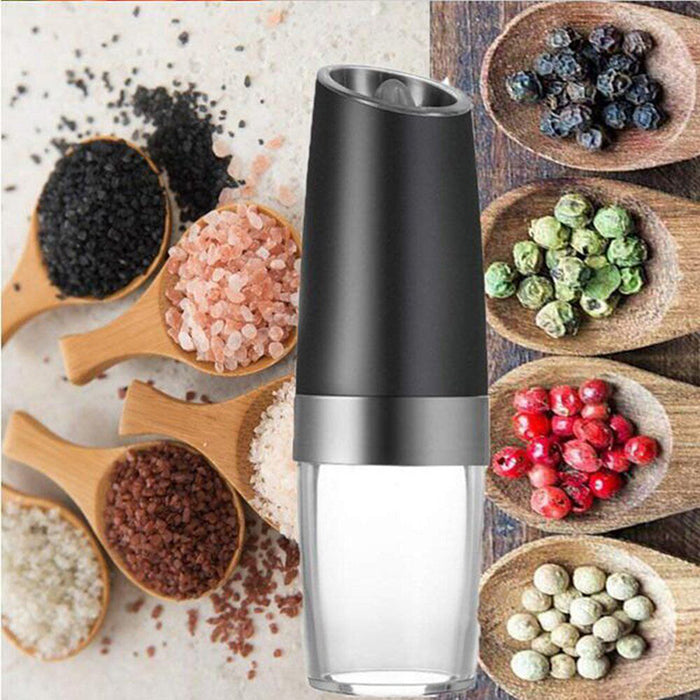 Automatic Gravity Electric Pepper Salt Grinder LED Light Ceramic Core 6.5 x 22 cm