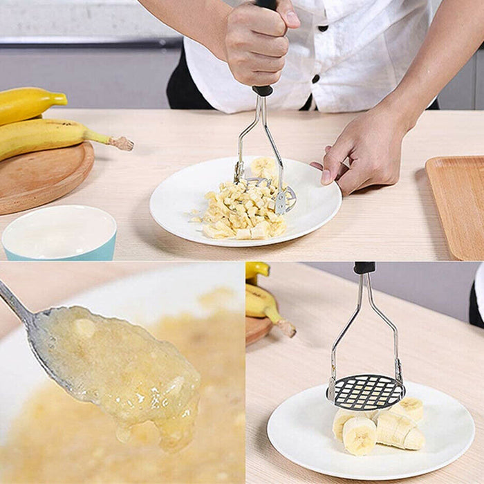 Potato Masher Stainless Steel Heavy Duty 26x8cm Silver