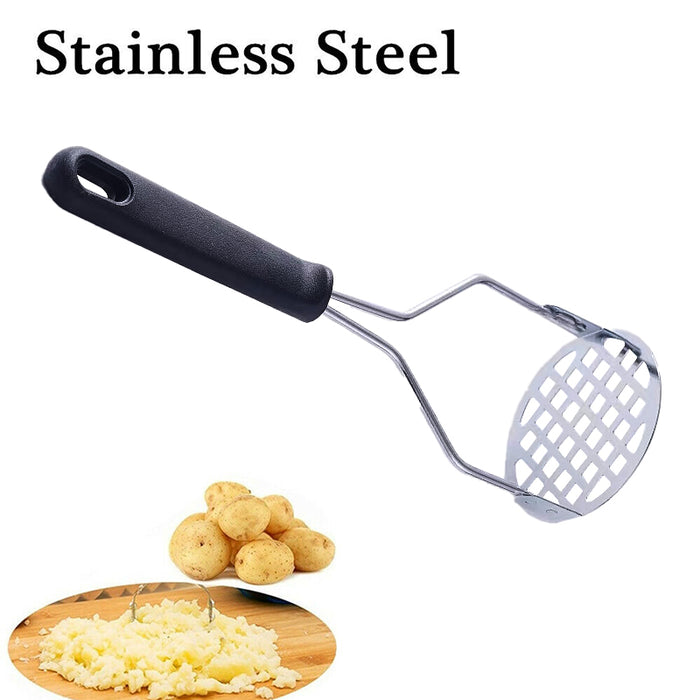 Potato Masher Stainless Steel Heavy Duty 26x8cm Silver