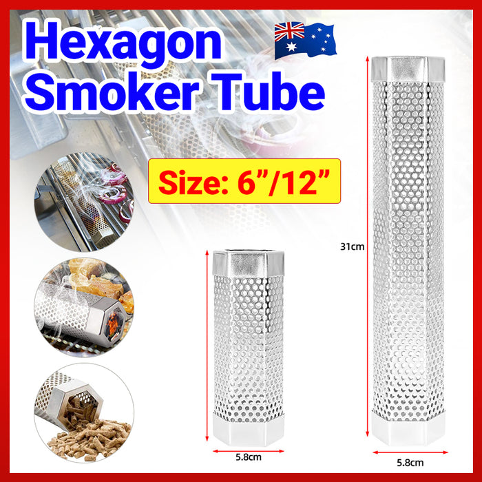 BBQ Smoker Tube Hexagonal 304 Stainless Steel 6/12 Inch