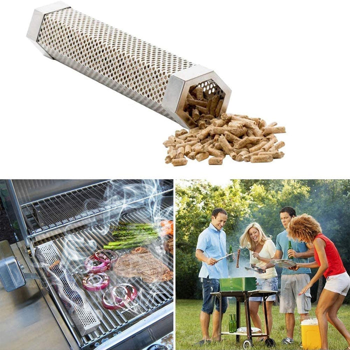 BBQ Smoker Tube Hexagonal 304 Stainless Steel 6/12 Inch