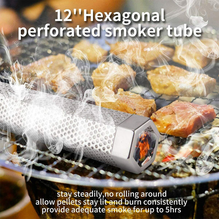 BBQ Smoker Tube Hexagonal 304 Stainless Steel 6/12 Inch