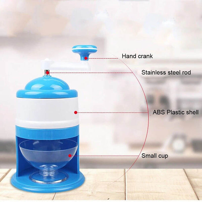 Manual Ice Shaver Crusher Food-Grade ABS Portable and Compact