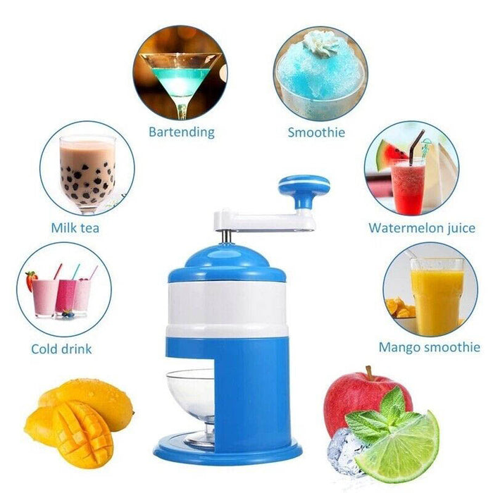 Manual Ice Shaver Crusher Food-Grade ABS Portable and Compact