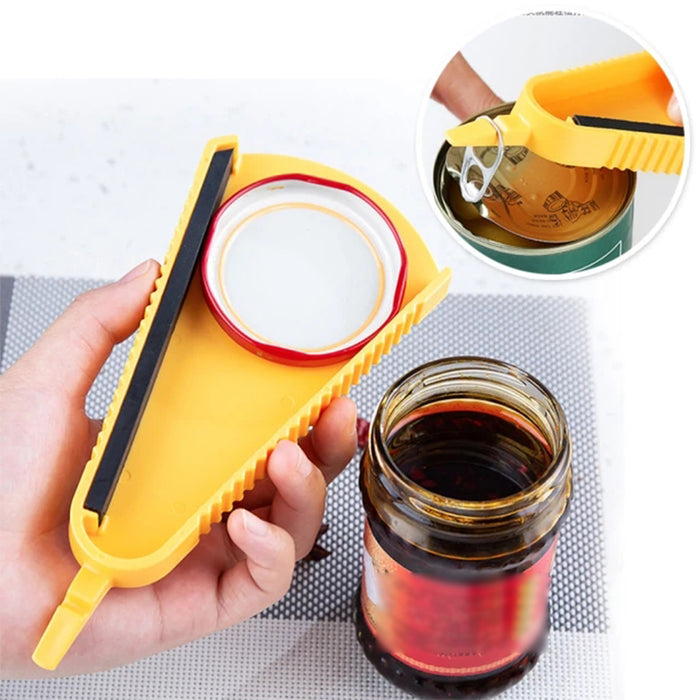 Adjustable Jar Opener Lid Gripper 3 to 7cm Yellow Plastic