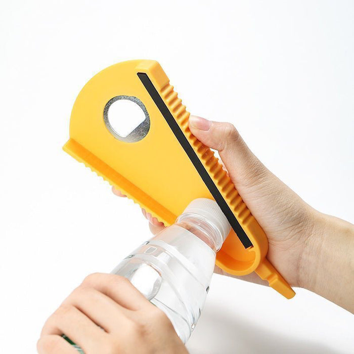 Adjustable Jar Opener Lid Gripper 3 to 7cm Yellow Plastic
