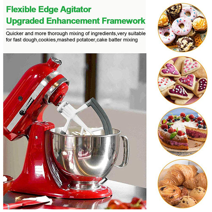 Flat Beater Attachment for KitchenAid 4.5–5QT Silicone Edge