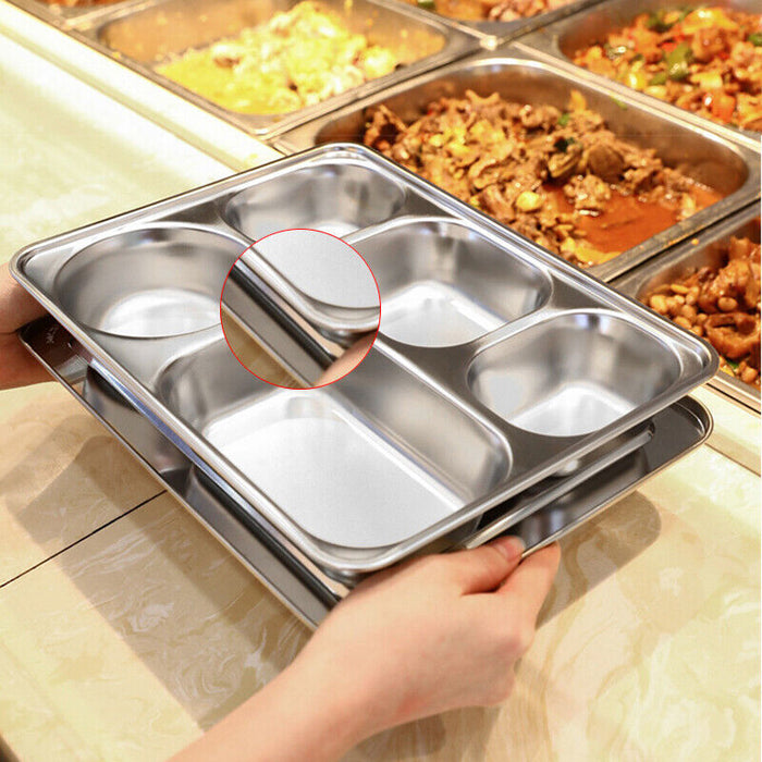 Stainless Steel Compartmentalized Dinner Tray
