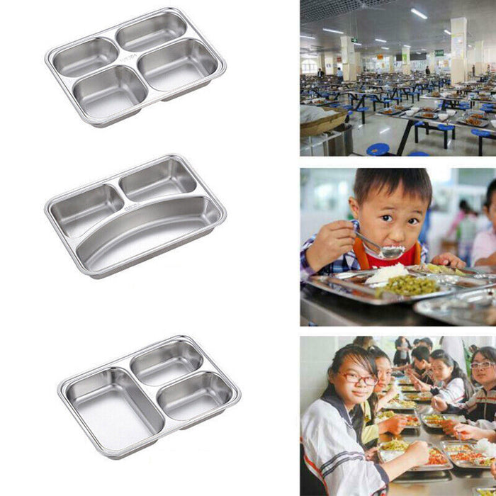 Stainless Steel Compartmentalized Dinner Tray