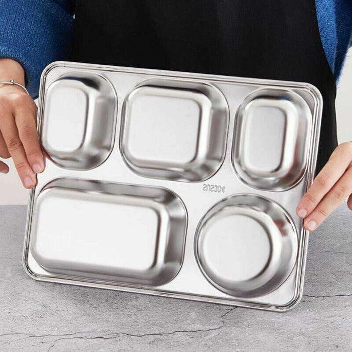 Stainless Steel Compartmentalized Dinner Tray