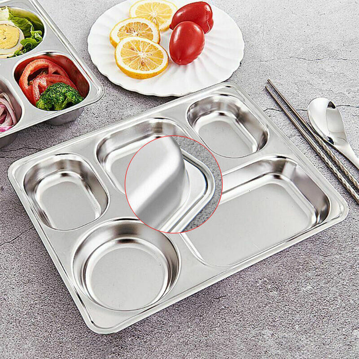 Stainless Steel Compartmentalized Dinner Tray