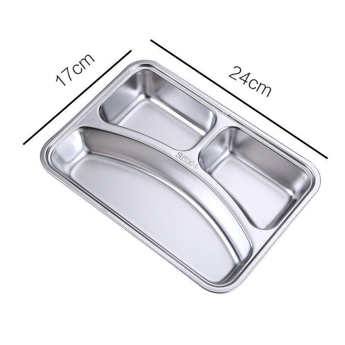 Stainless Steel Compartmentalized Dinner Tray
