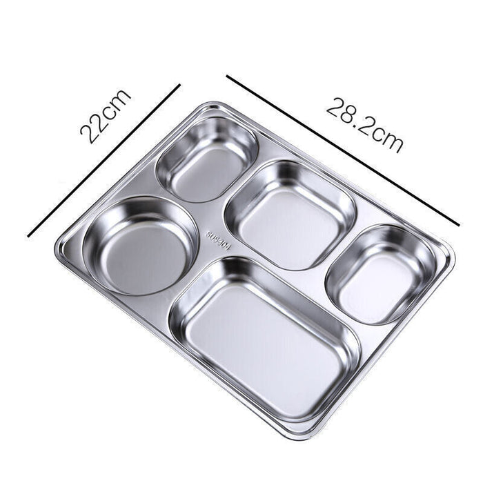 Stainless Steel Compartmentalized Dinner Tray