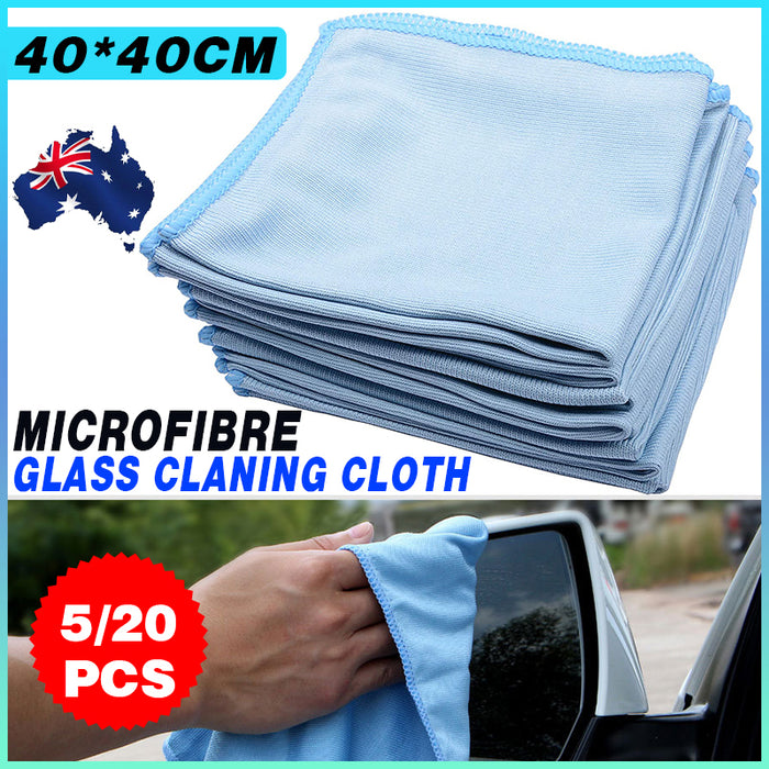 Microfiber Glass Cleaning Towels, Streak-Free for Windows, Screens, Lenses, 40x40cm