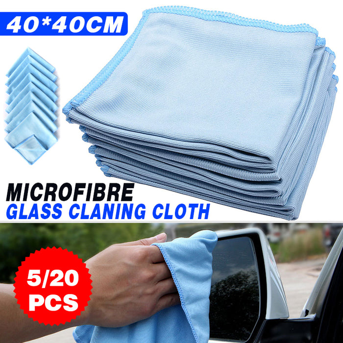 Microfiber Glass Cleaning Towels, Streak-Free for Windows, Screens, Lenses, 40x40cm