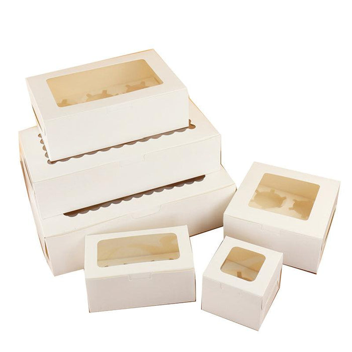 Cupcake Box with Window Insert 1 2 4 6 8 or 12 Holes Kraft Paper