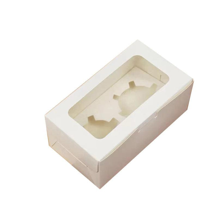Cupcake Box with Window Insert 1 2 4 6 8 or 12 Holes Kraft Paper