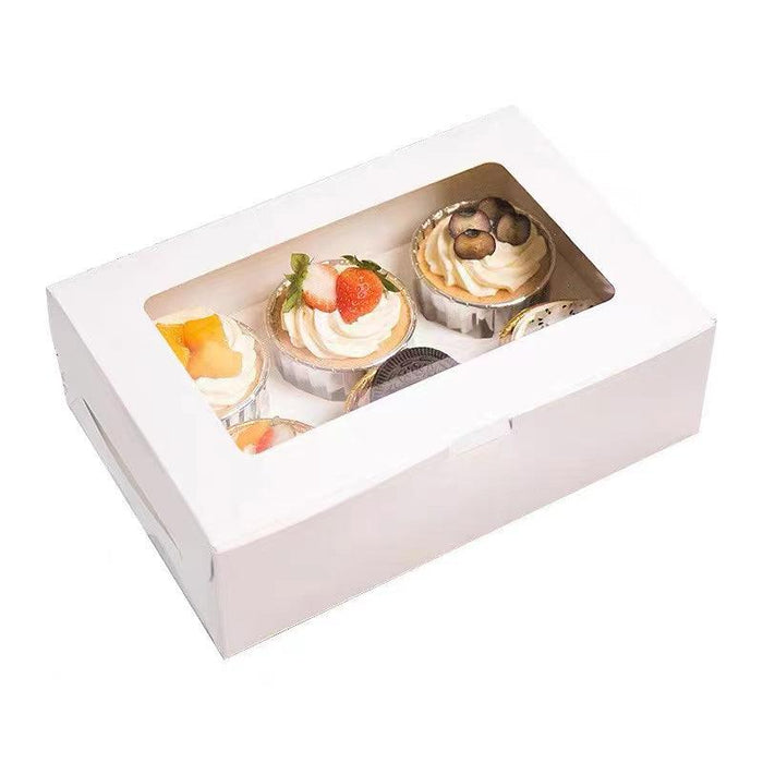Cupcake Box with Window Insert 1 2 4 6 8 or 12 Holes Kraft Paper