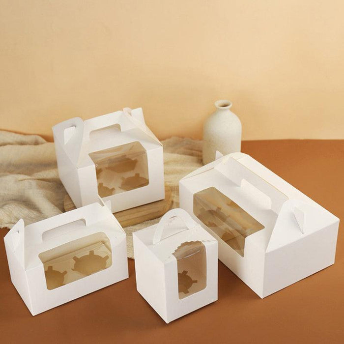Cupcake Box with Window Insert 1 2 4 6 8 or 12 Holes Kraft Paper