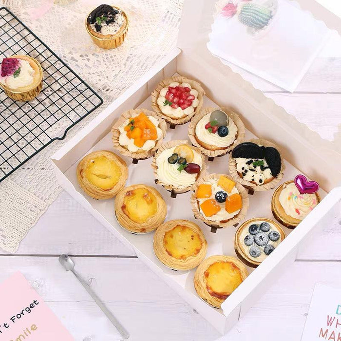 Cupcake Box with Window Insert 1 2 4 6 8 or 12 Holes Kraft Paper