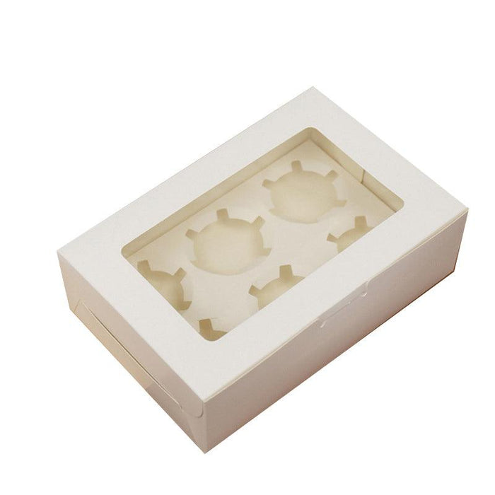 Cupcake Box with Window Insert 1 2 4 6 8 or 12 Holes Kraft Paper